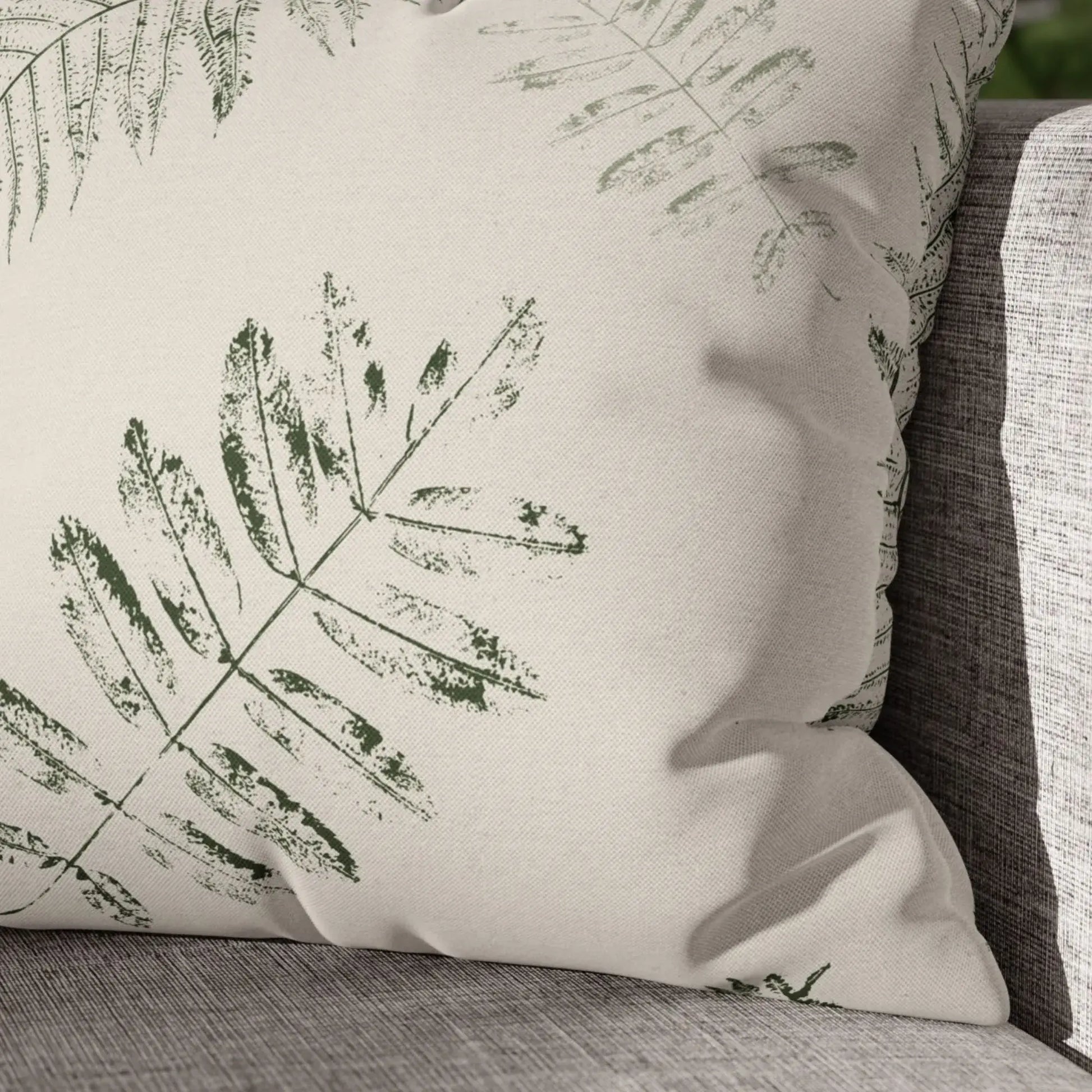 closer up of Green Leaves PILLOW from Blue Water Songs 