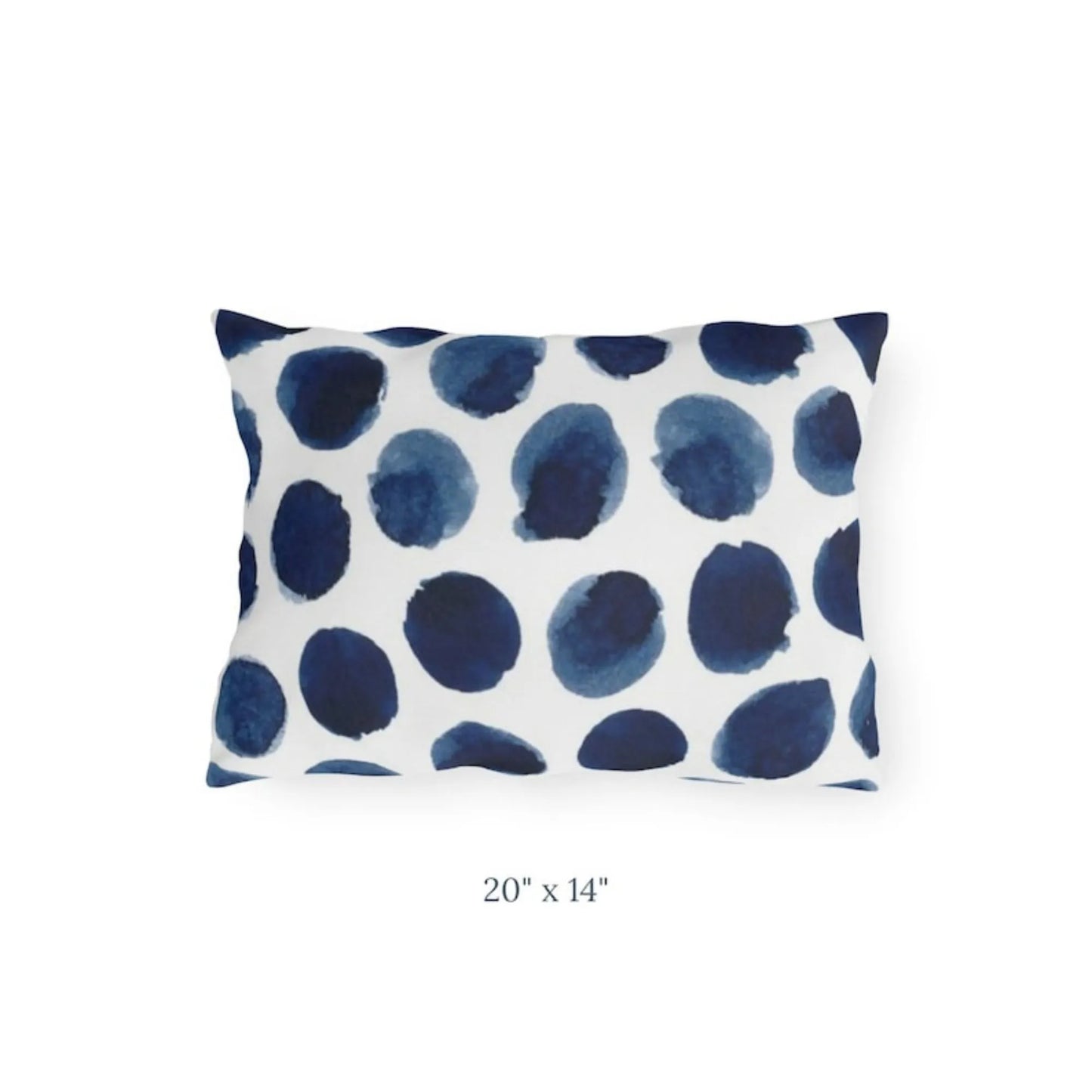 Watercolor Navy and White OUTDOOR lumbar PILLOW from Blue Water Songs