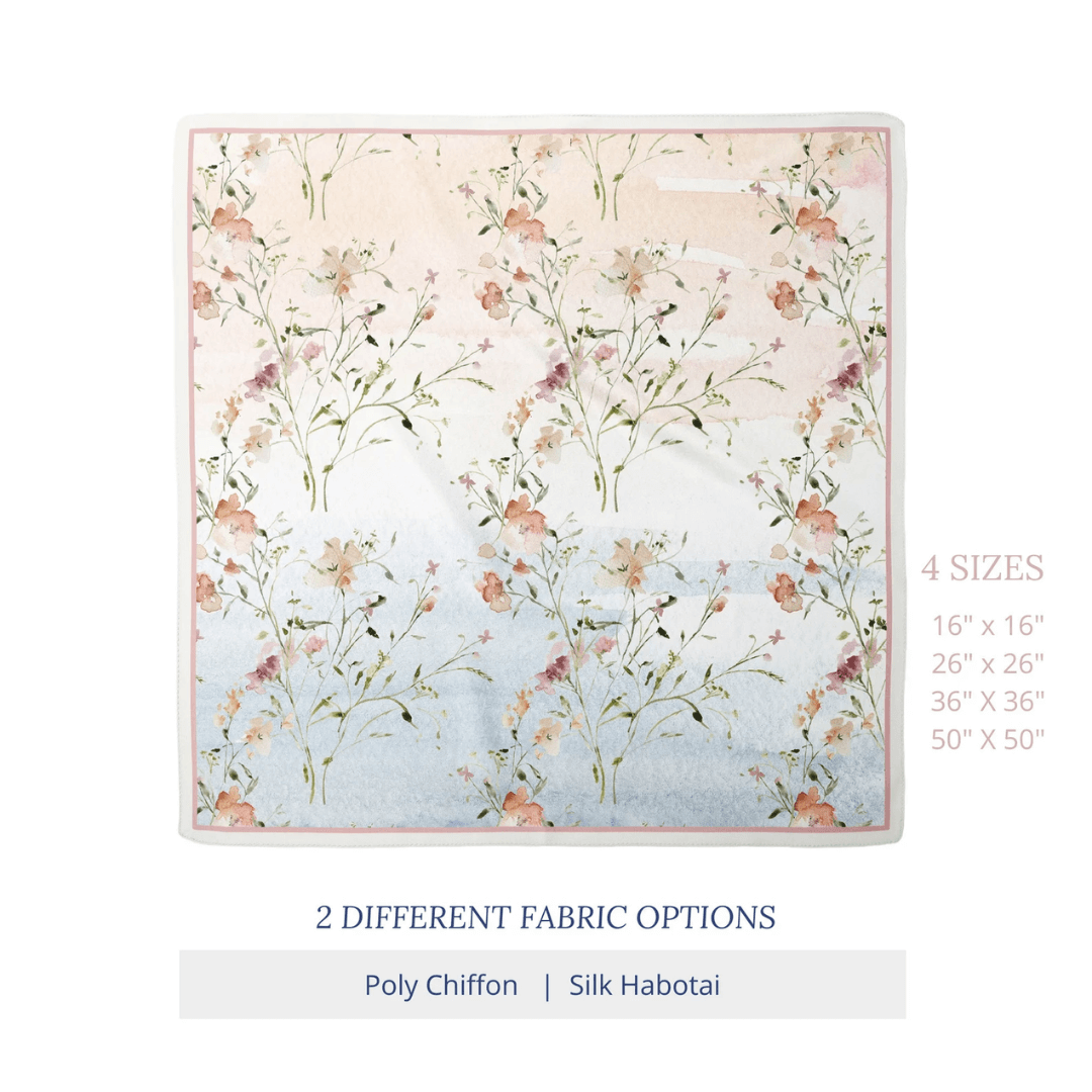 size description of Blue Water Songs's scarf