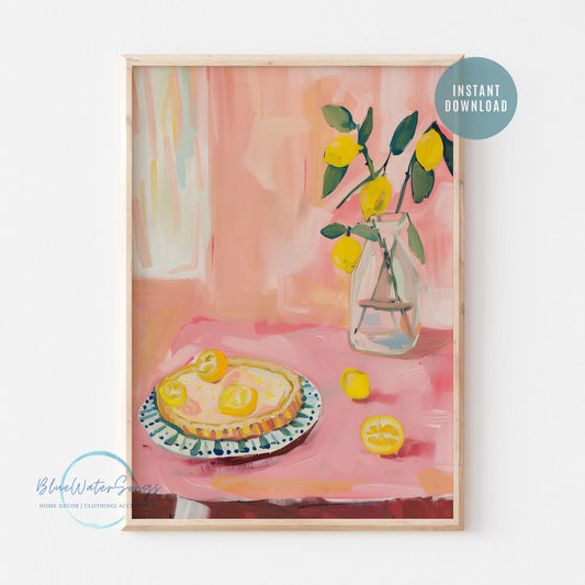 Pink Eclectic Lemon Art Print - DIGITAL DOWNLOAD from Blue Water Songs