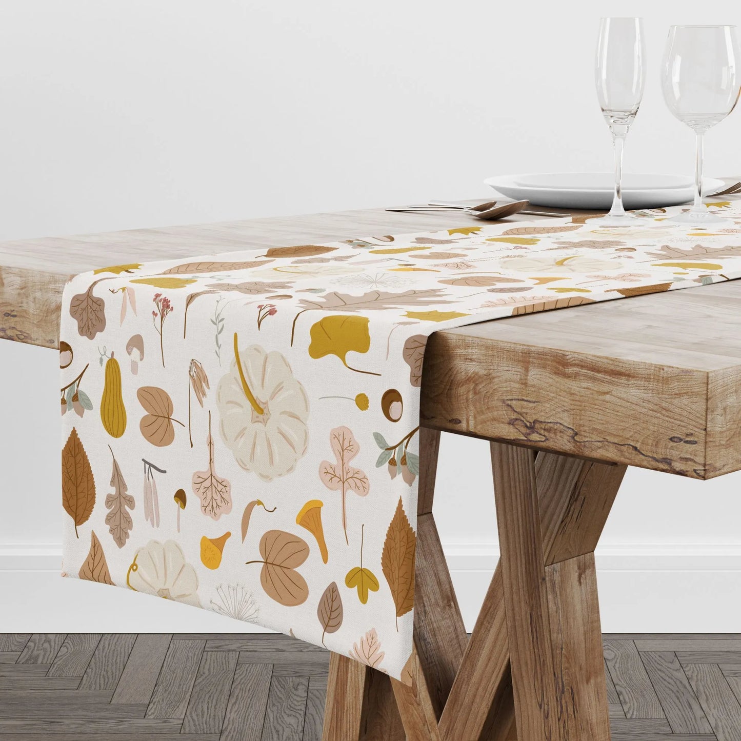 thanksgiving dining decor with Pumpkin Fall, Thanksgiving TABLE RUNNER from Blue Water Songs