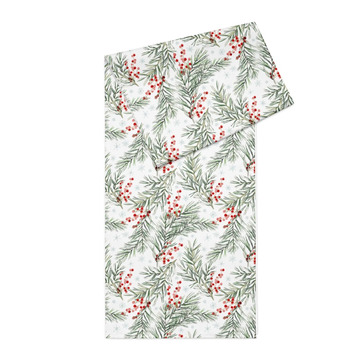 Red Winter Berry Christmas Table Runner by Blue Water Songs