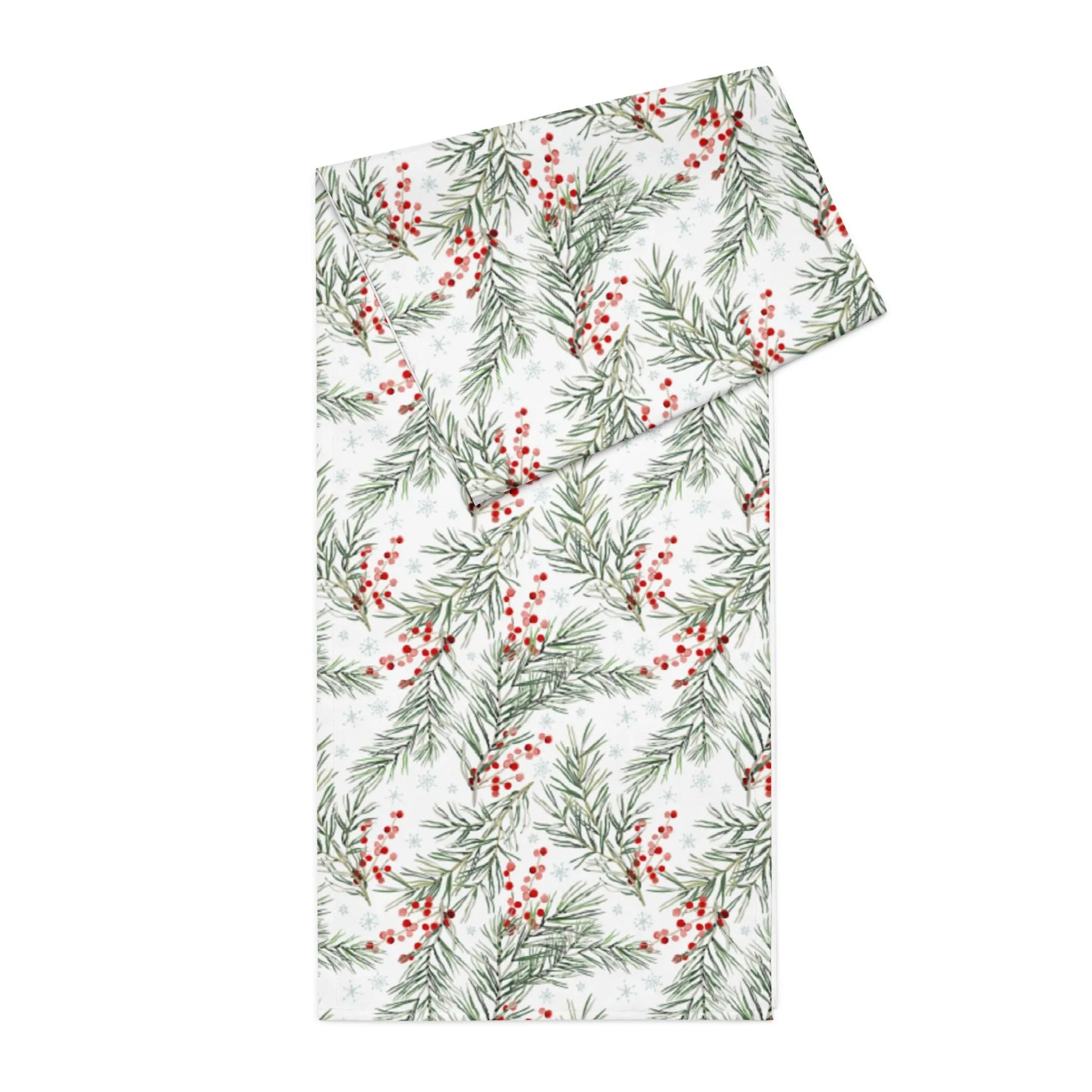 Red Winter Berry Christmas Table Runner by Blue Water Songs