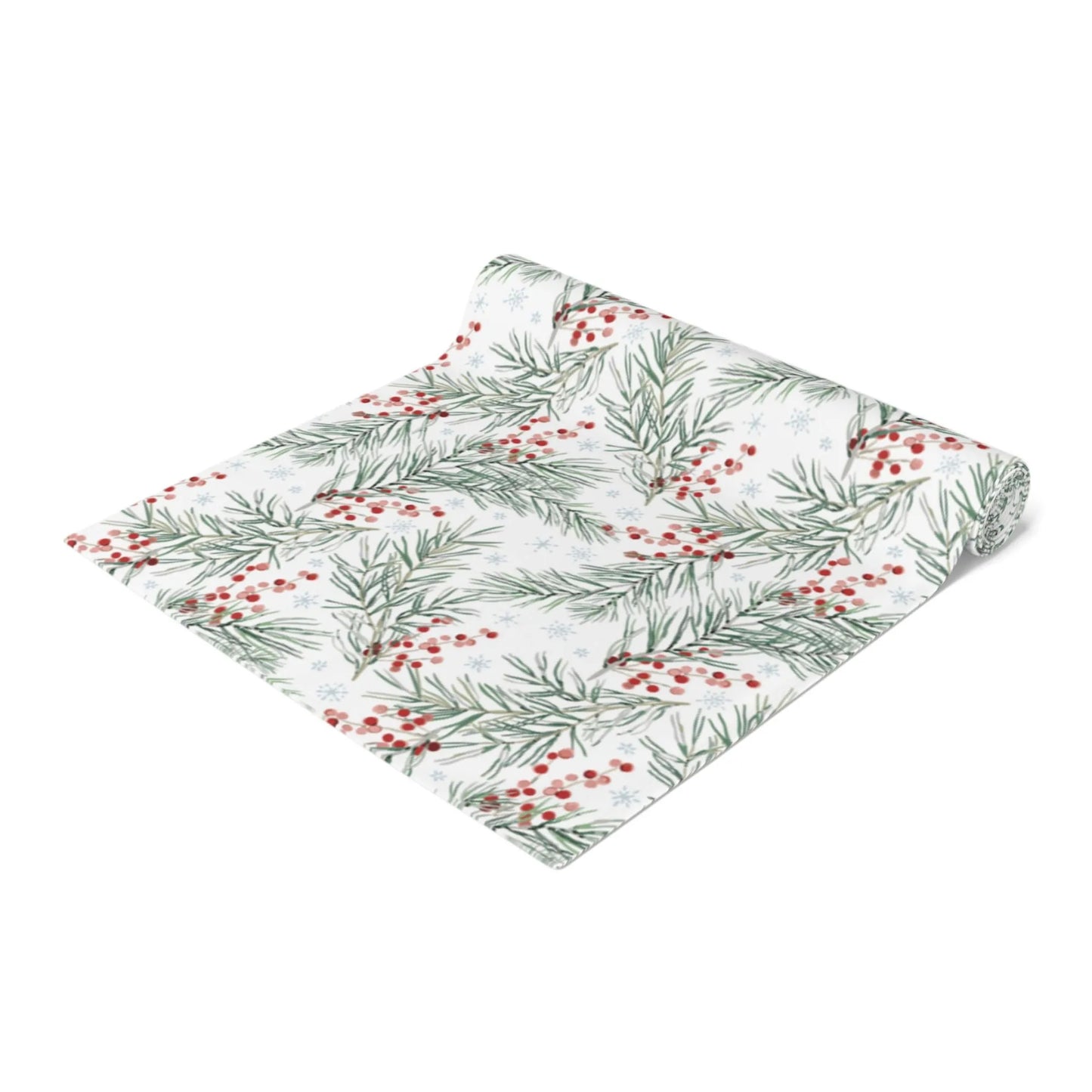 Red Winter Berry Christmas Table Runner by Blue Water Songs