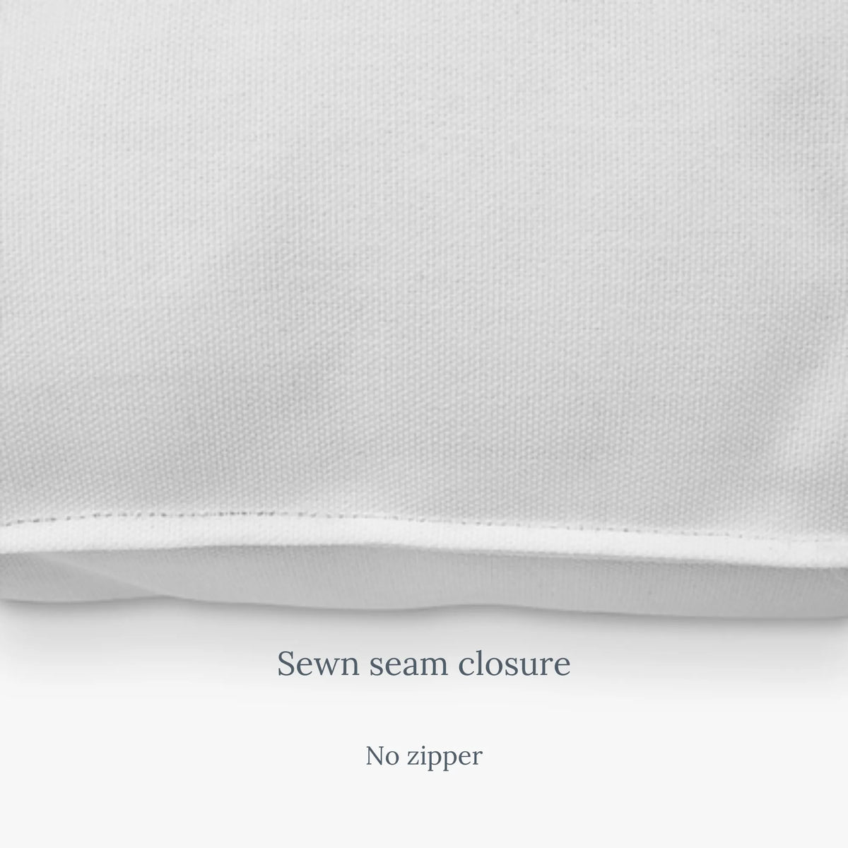 Sewn seam closure detail of Watercolor Pumpkin OUTDOOR PILLOW | AUTUMN26PLW21 with no zipper.