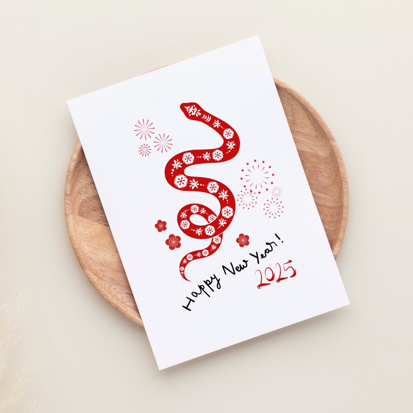 Year of The Snake Folded Card| NEWYEAR25CR08