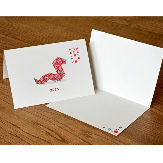 Red Origami Snake Lunar New Year Folded Card| NEWYEAR25CR03