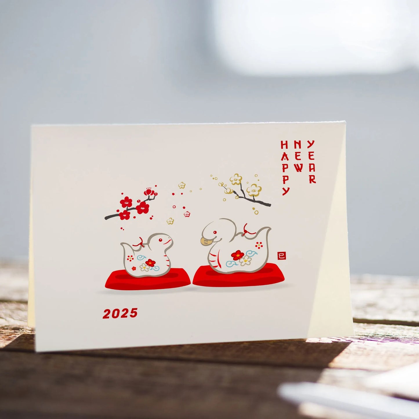 Cute Year Of The Snake Cards Folded Card| NEWYEAR25CR01