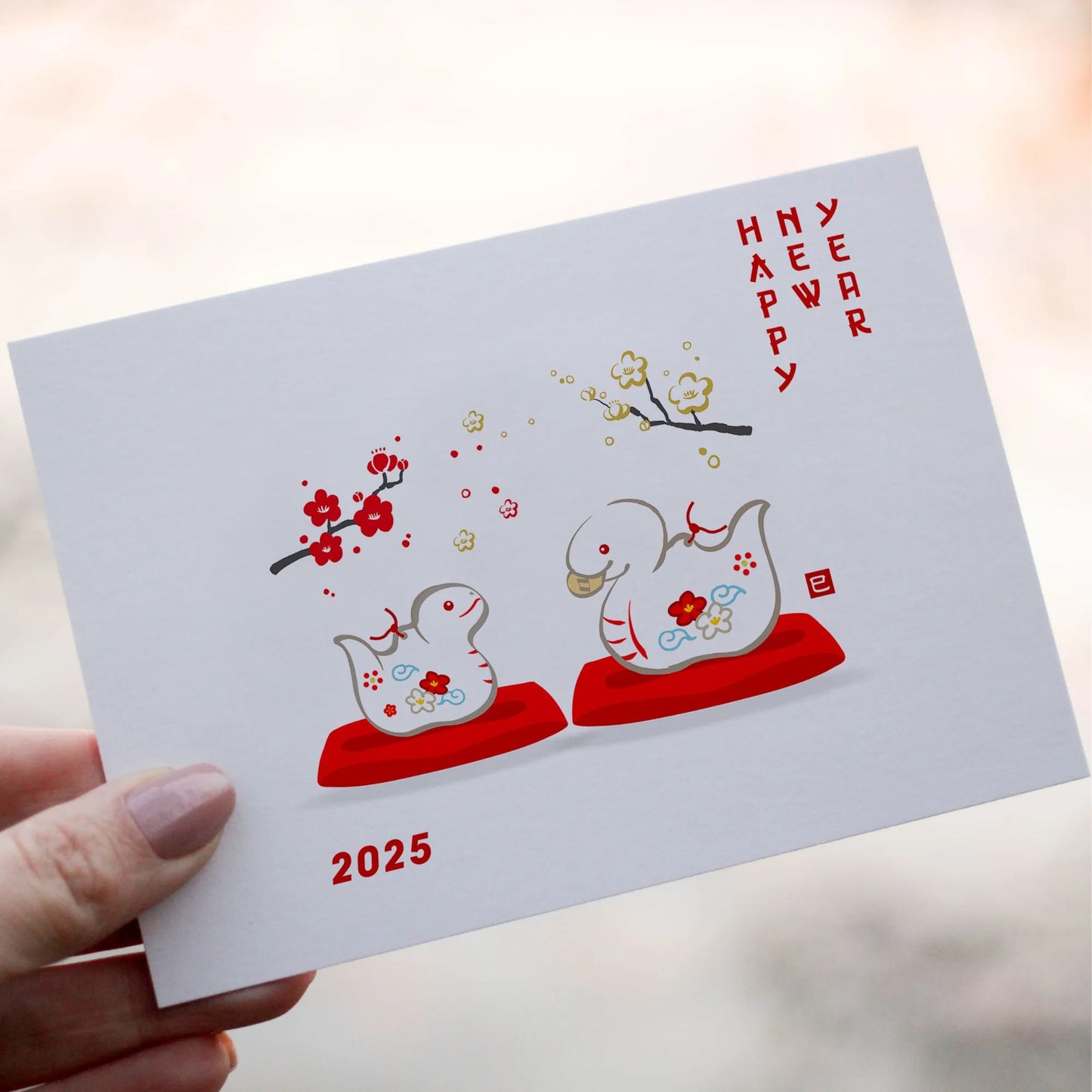 Cute Year Of The Snake Cards Folded Card| NEWYEAR25CR01