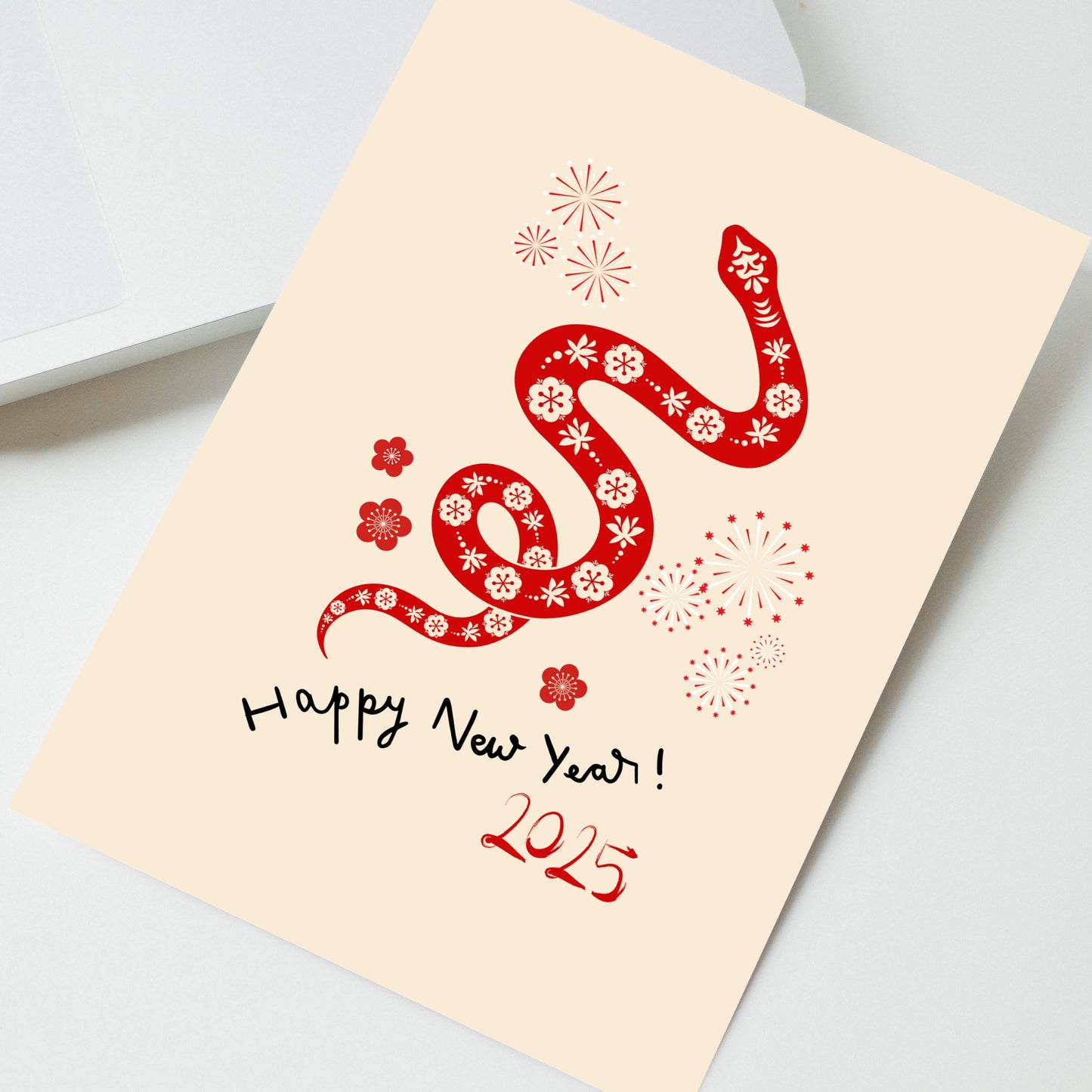 Year of The Snake Folded Card| NEWYEAR25CR08