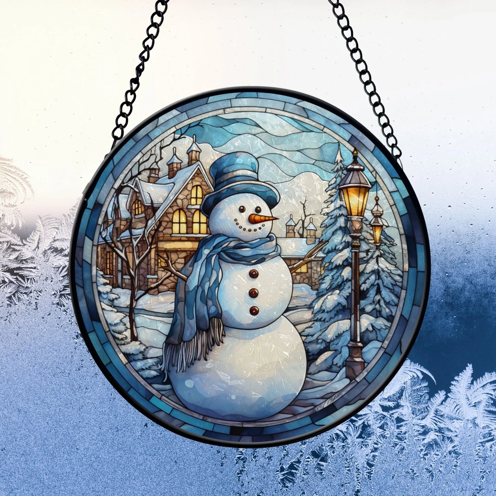 christmas window decoration with snowman hanging ornament from Blue Water Songs