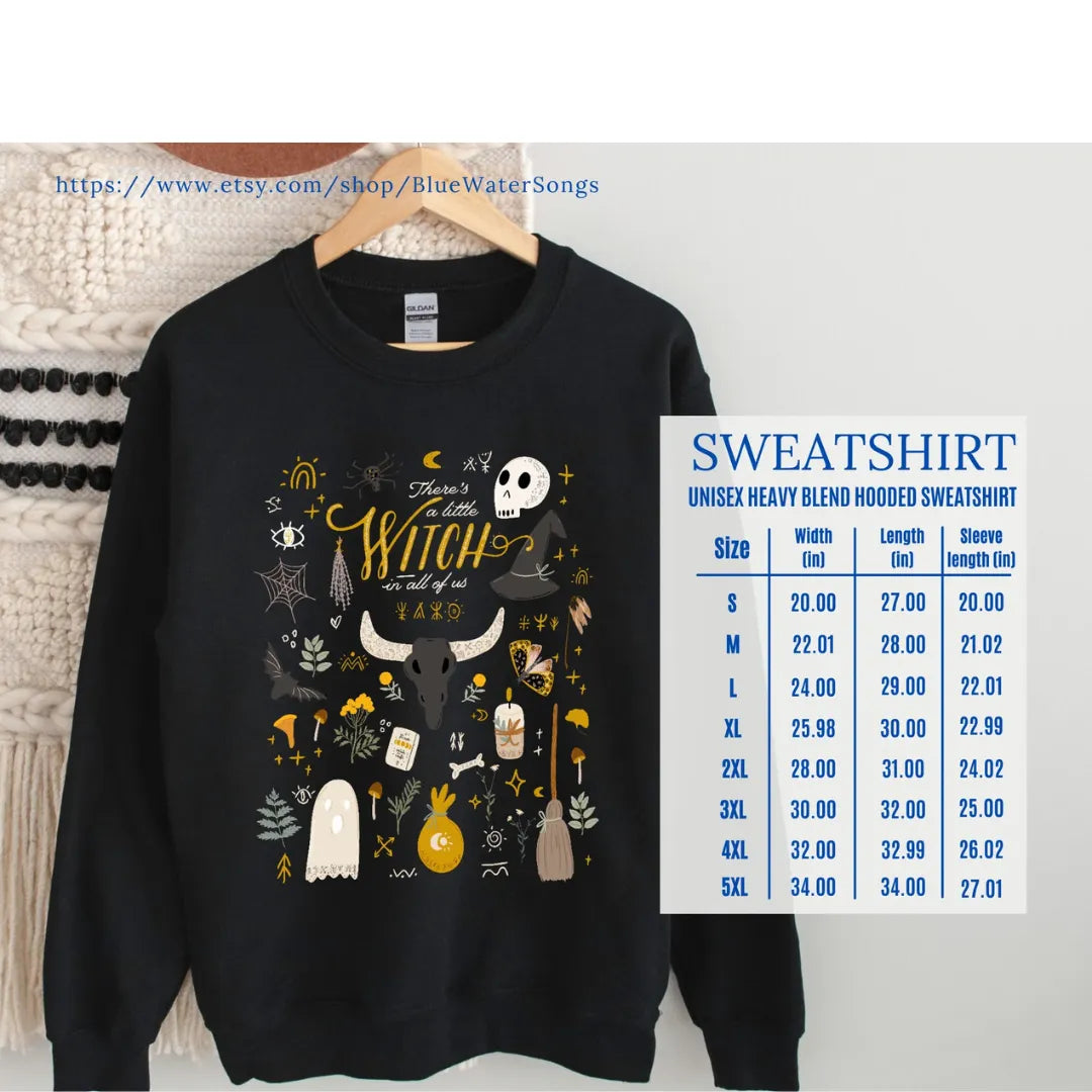 sweatshirts sizes from Blue Water Songs