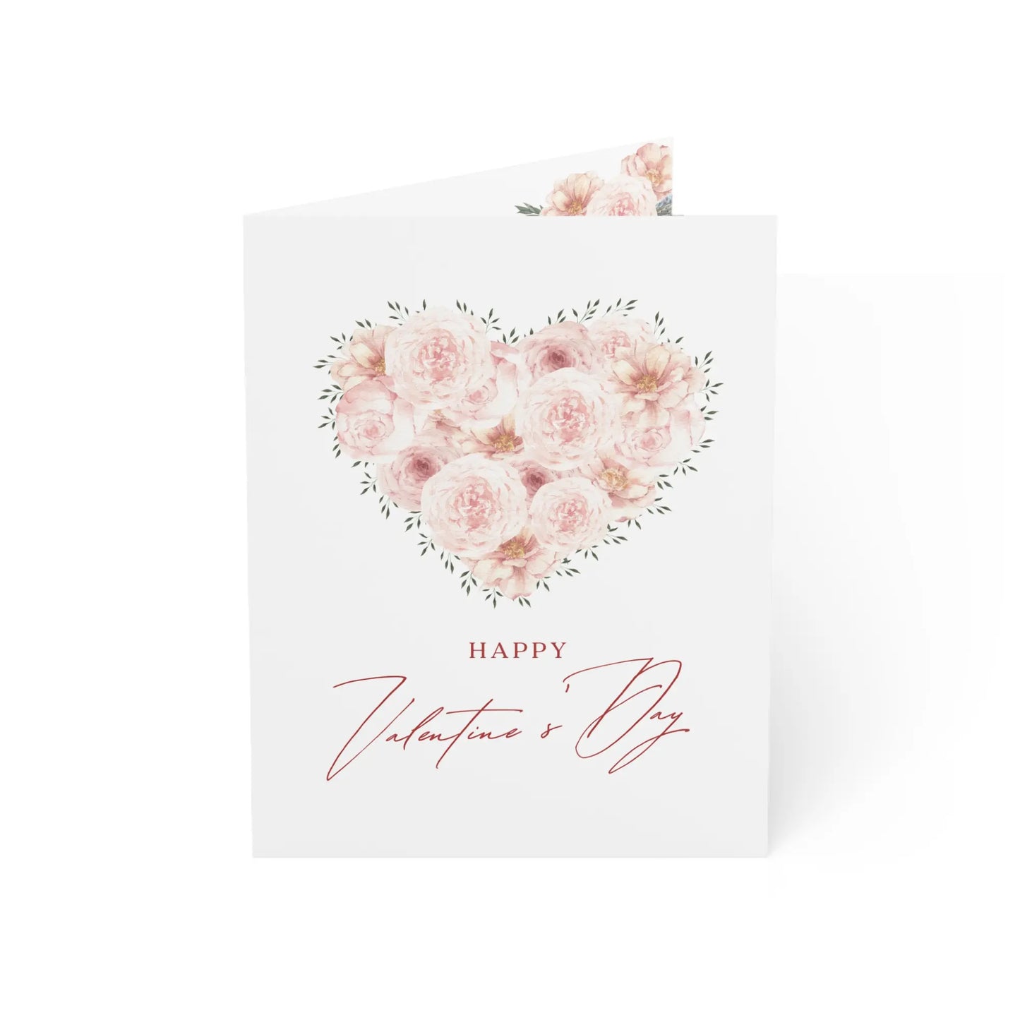 Watercolor Rose Heart Valentine Folded Card | Valentine2023CAD02