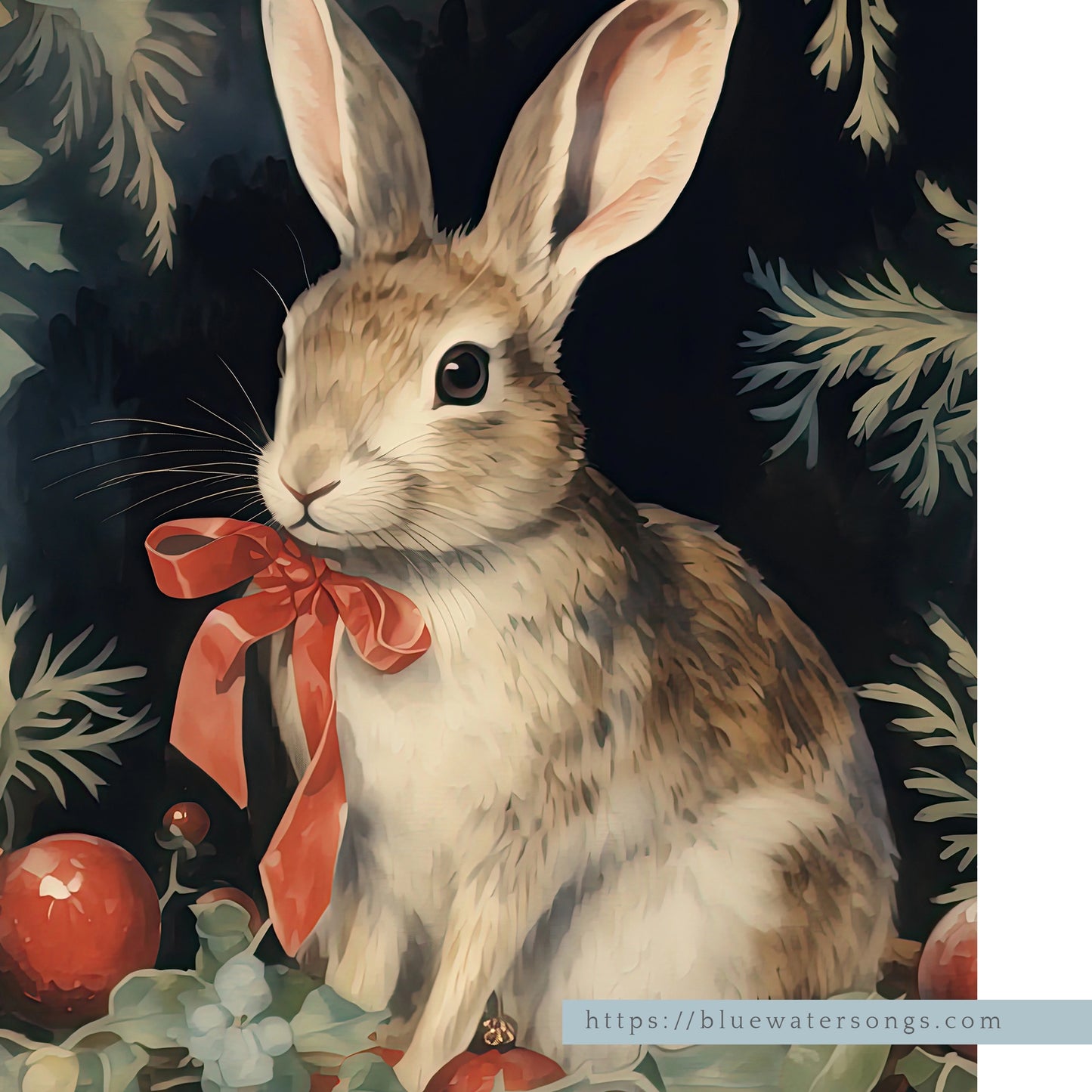 close up of Vintage Rabbit Christmas - DIGITAL DOWNLOAD from Blue Water Songs