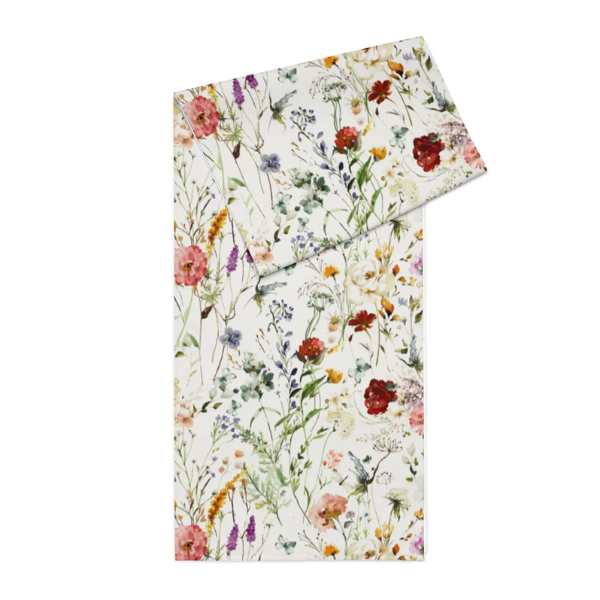 Watercolor Boho Wildflowers TABLE RUNNER from Blue Water Songs