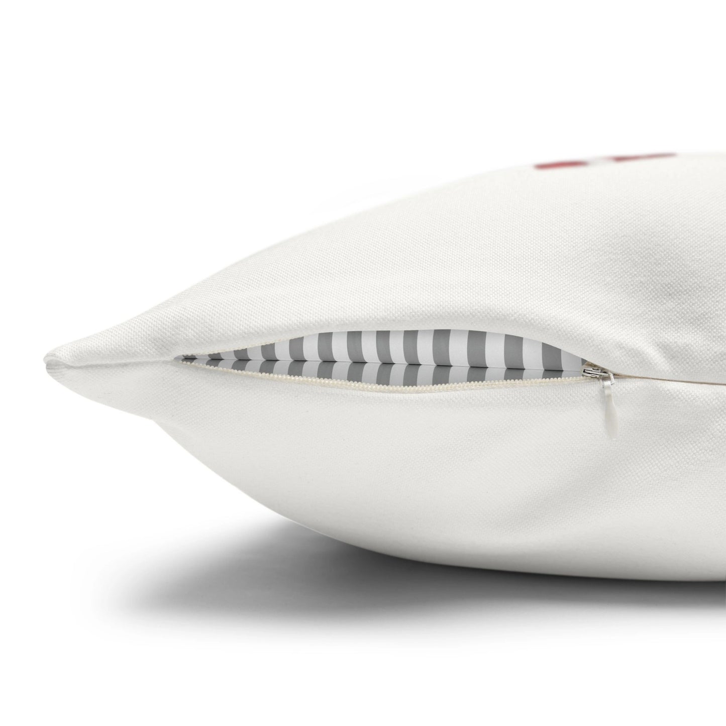 zipper side of Blue Water Song's Watercolor Watercolor Christmas Pillow Cover