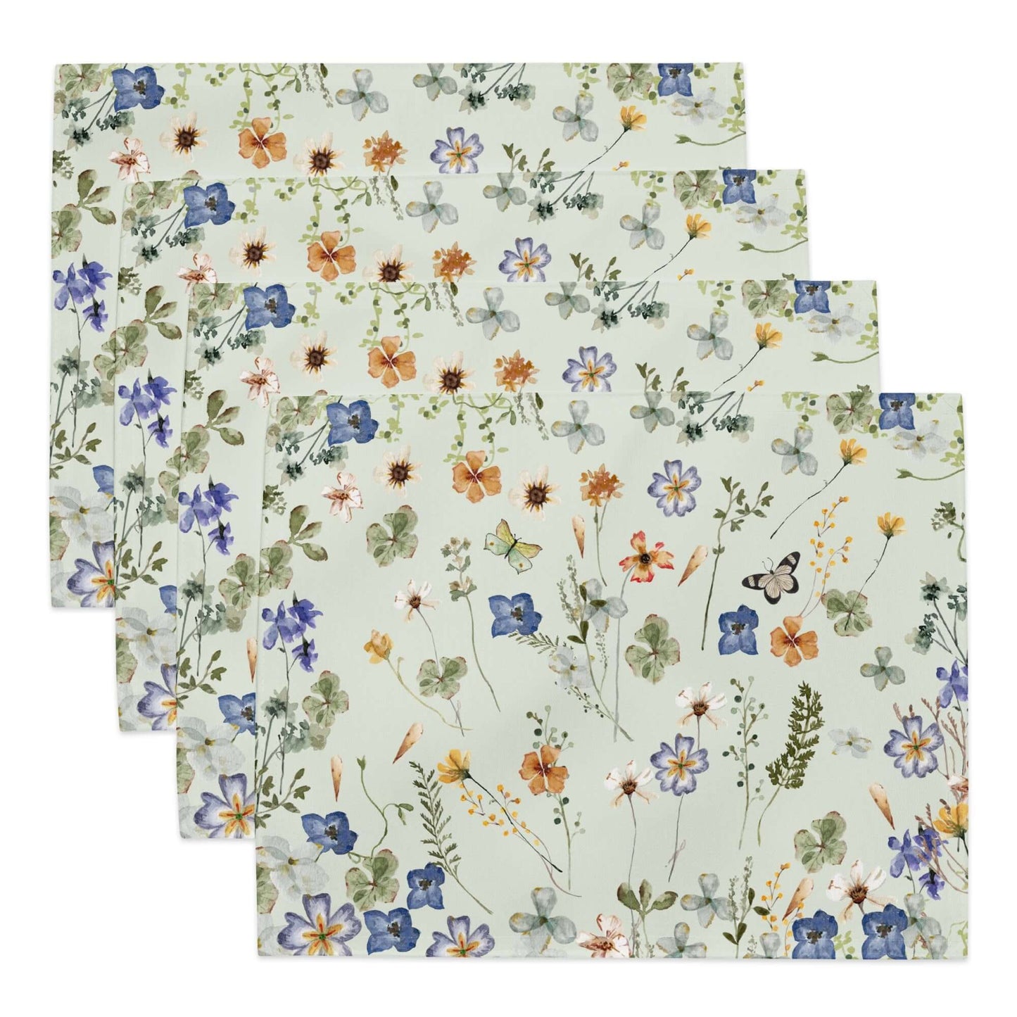 set of 4 Wildflowers Floral PLACEMAT - green Tone from BLUE WATER SONGS