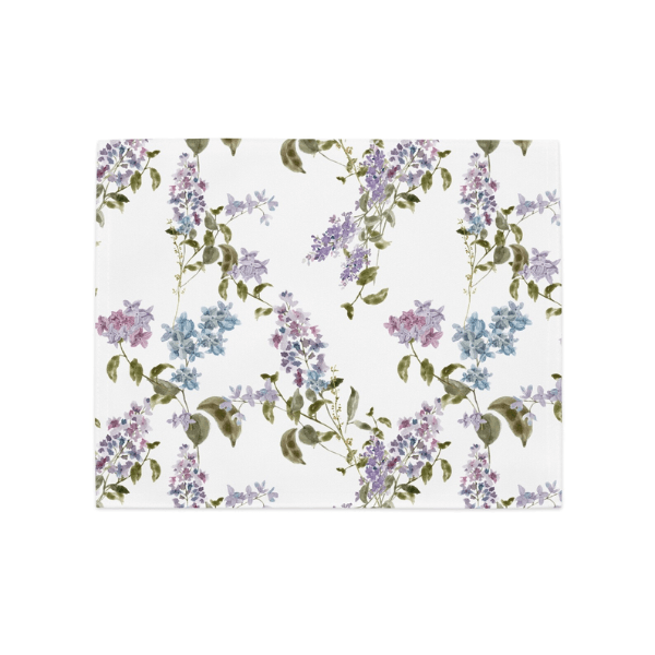 Watercolor Lilac Flower PLACEMAT Set featuring delicate watercolor lilac illustrations in soft lavender and blue shades.