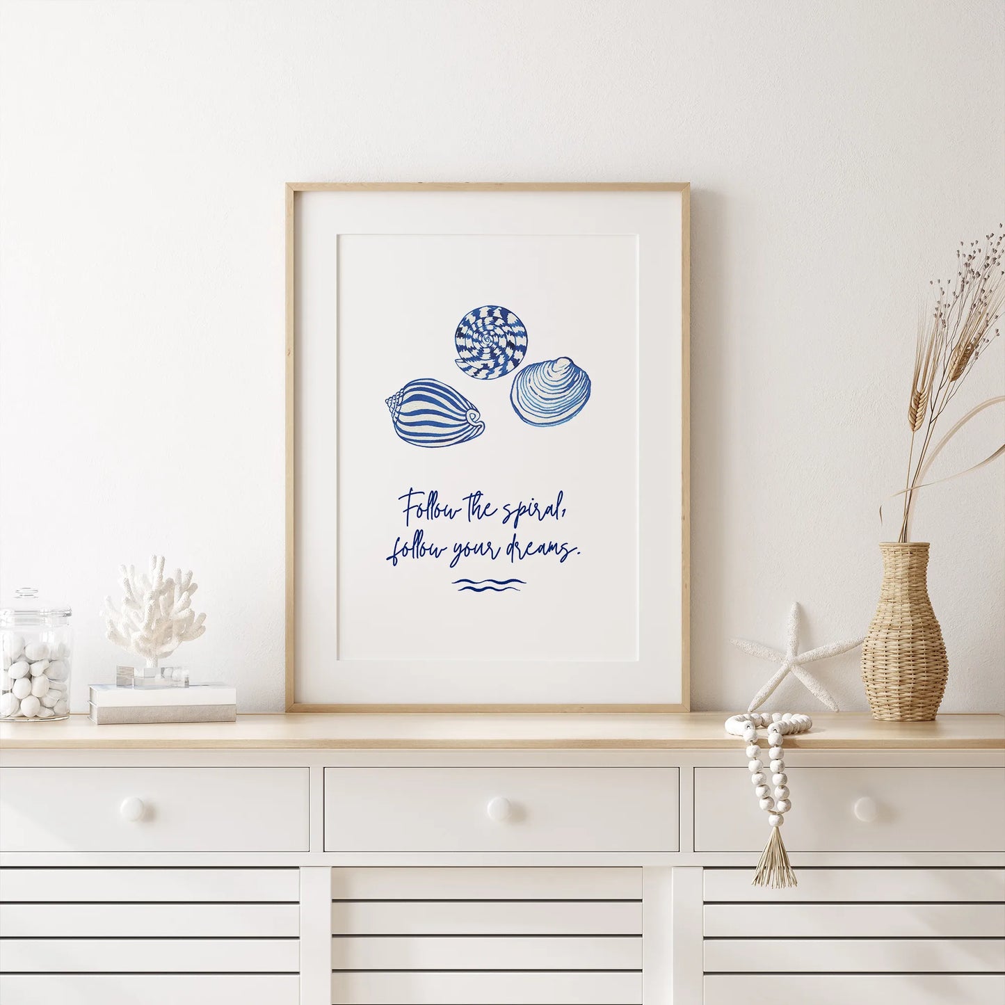 Watercolor Seashell with Quote Art Print - DIGITAL DOWNLOAD