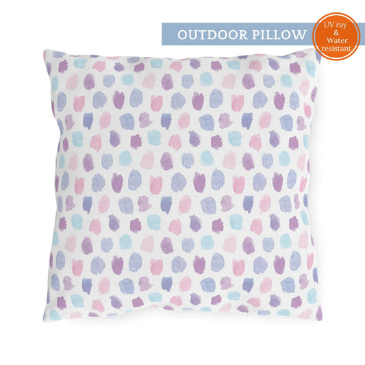 Watercolor Pastel Hand-Painted Pattern| OUTDOOR PILLOW from Blue Water Songs