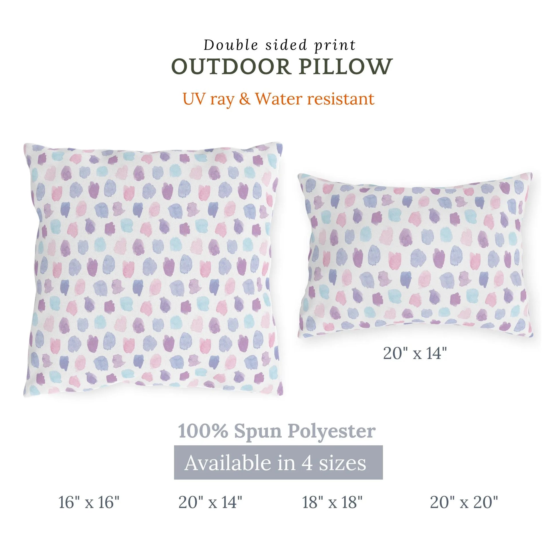 Watercolor Pastel Hand-Painted Pattern OUTDOOR PILLOW from Blue Water Songs