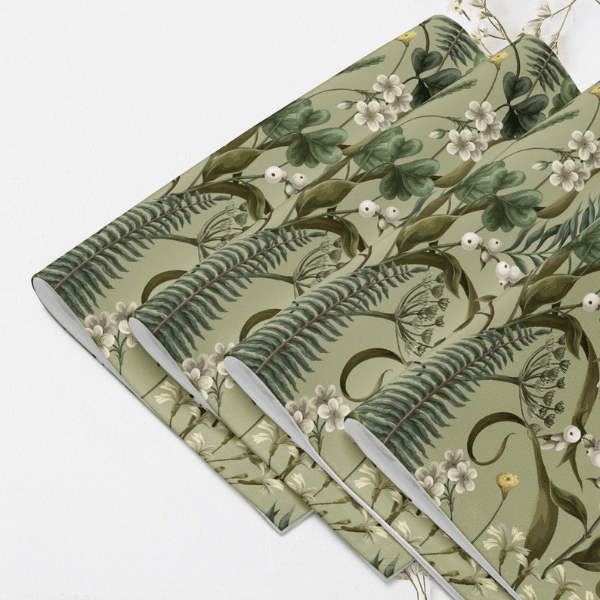 set of 4 Green Botanical  PLACEMATS from Blue Water Songs