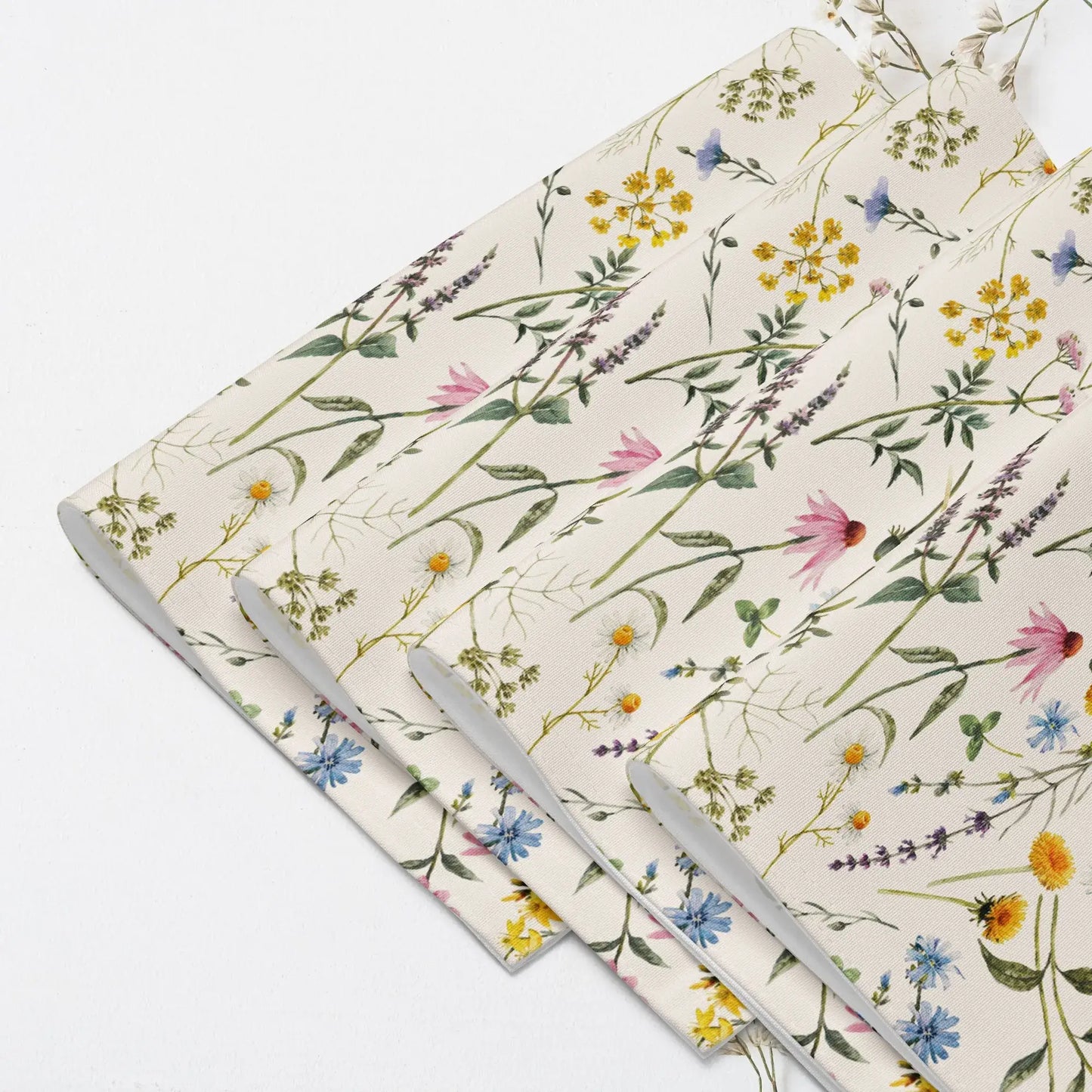 Sets de table floraux aux herbes et feuilles bleues