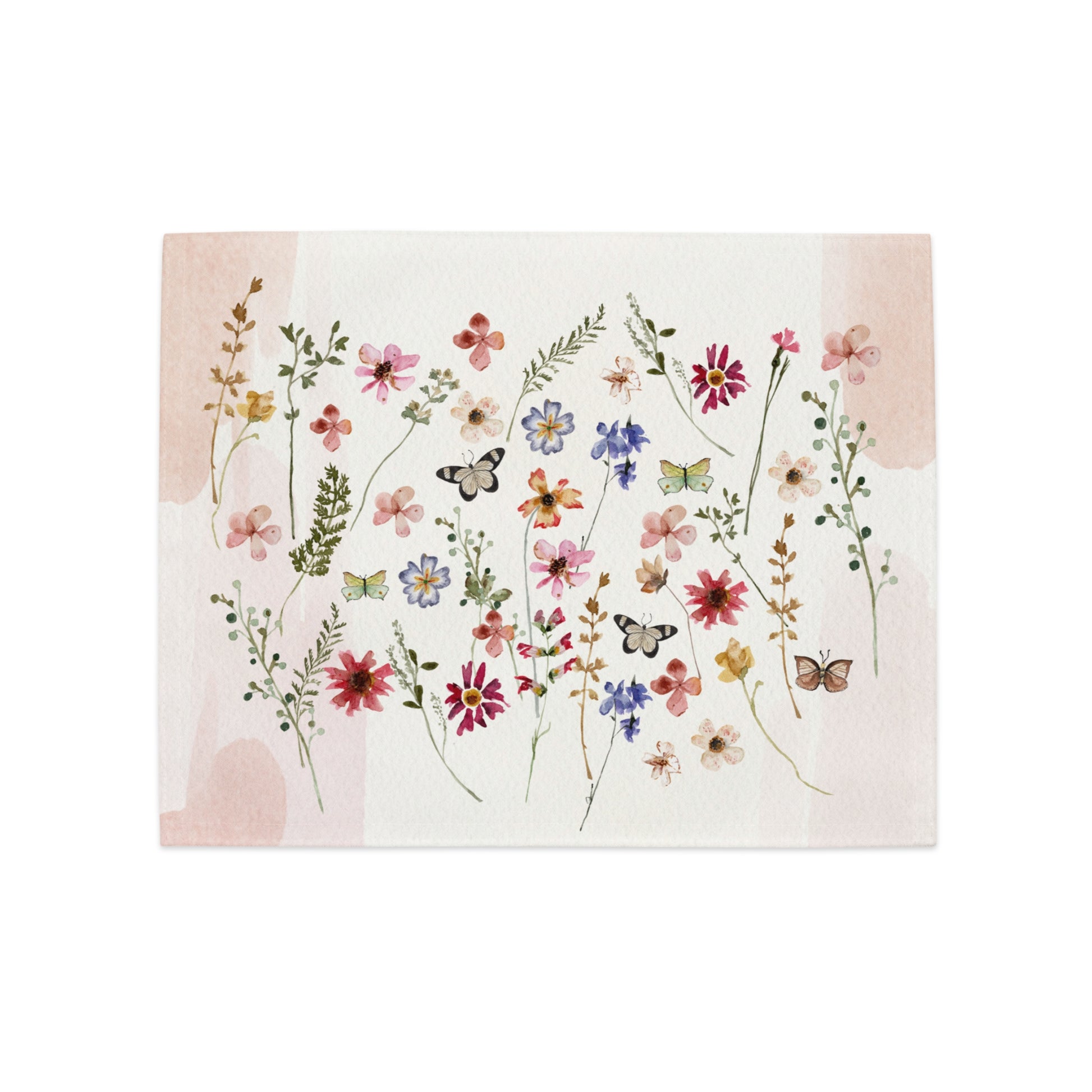 Watercolor pressed & dried Wildflowers Floral PLACEMAT from Blue Water Songs