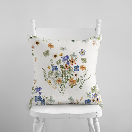 Watercolor Green Wildflowers PILLOW & COVER | SPRING SUMMER DECOR