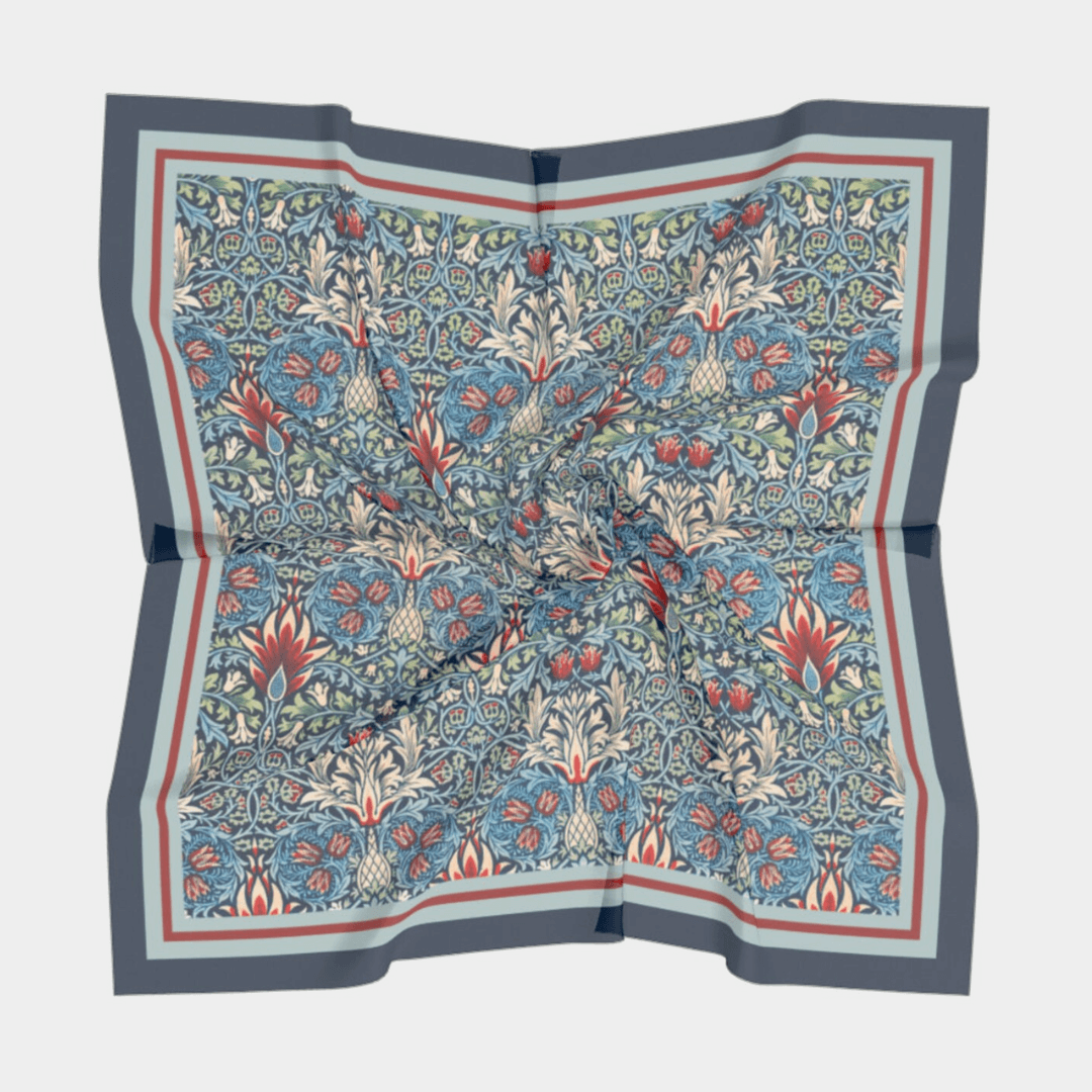 William Morris Scarf Snakehead featuring vintage floral design with intricate pattern details.