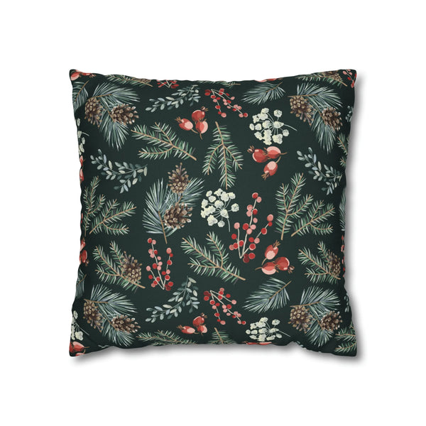 winter throw pillows from Blue Water Songs - dark green