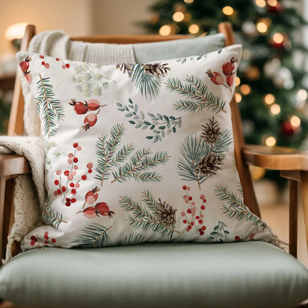 christmas decoration with winter throw pillows from Blue Water Songs