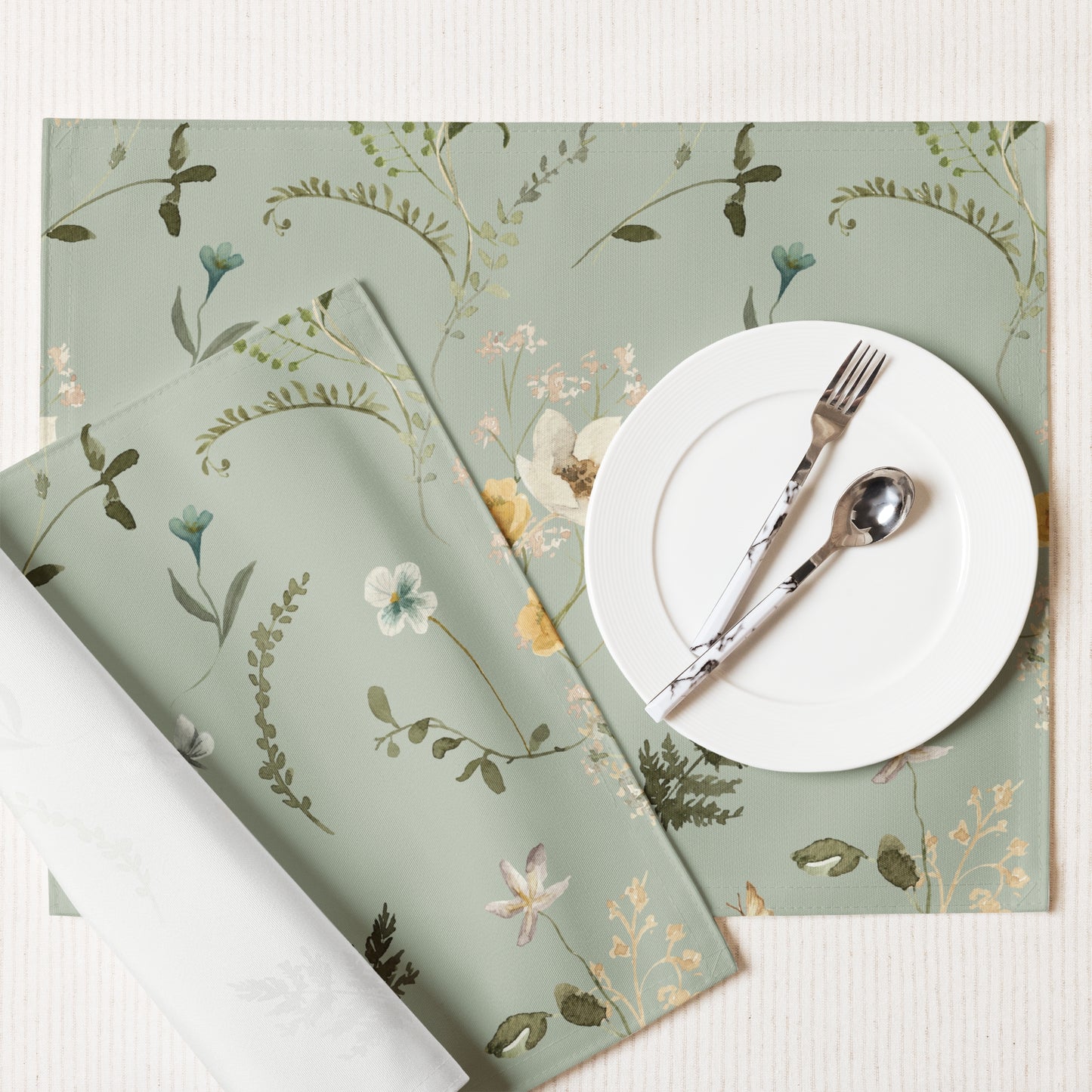 Green botanical placemat from Blue Water Songs