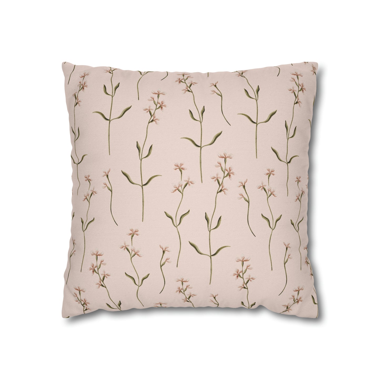 a pink pillow with pink flowers on it