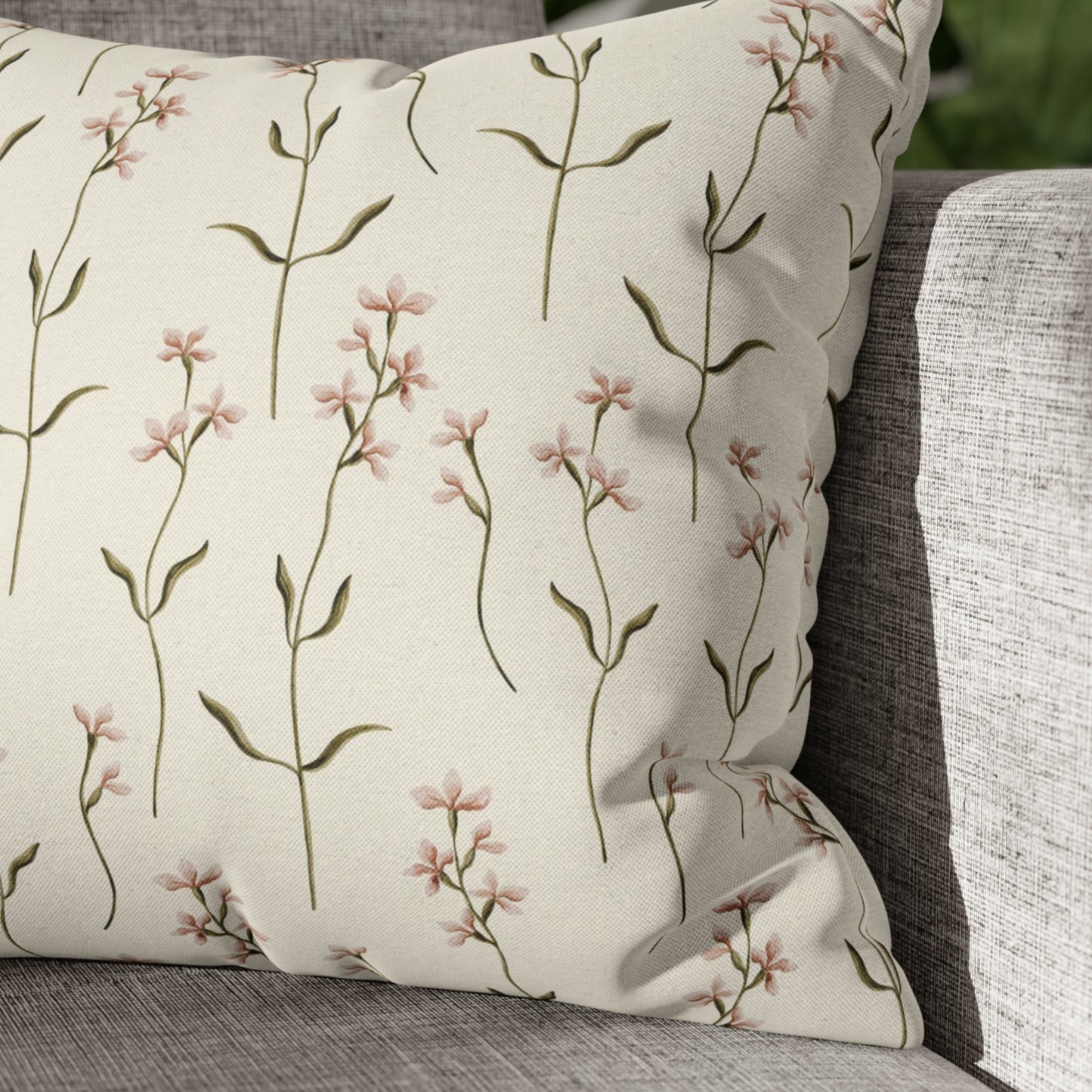 a close up of a pillow on a couch