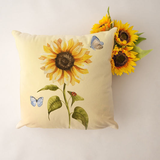 Sunflower Farmhouse PILLOW & COVER - Vintage Summer Flower Decor