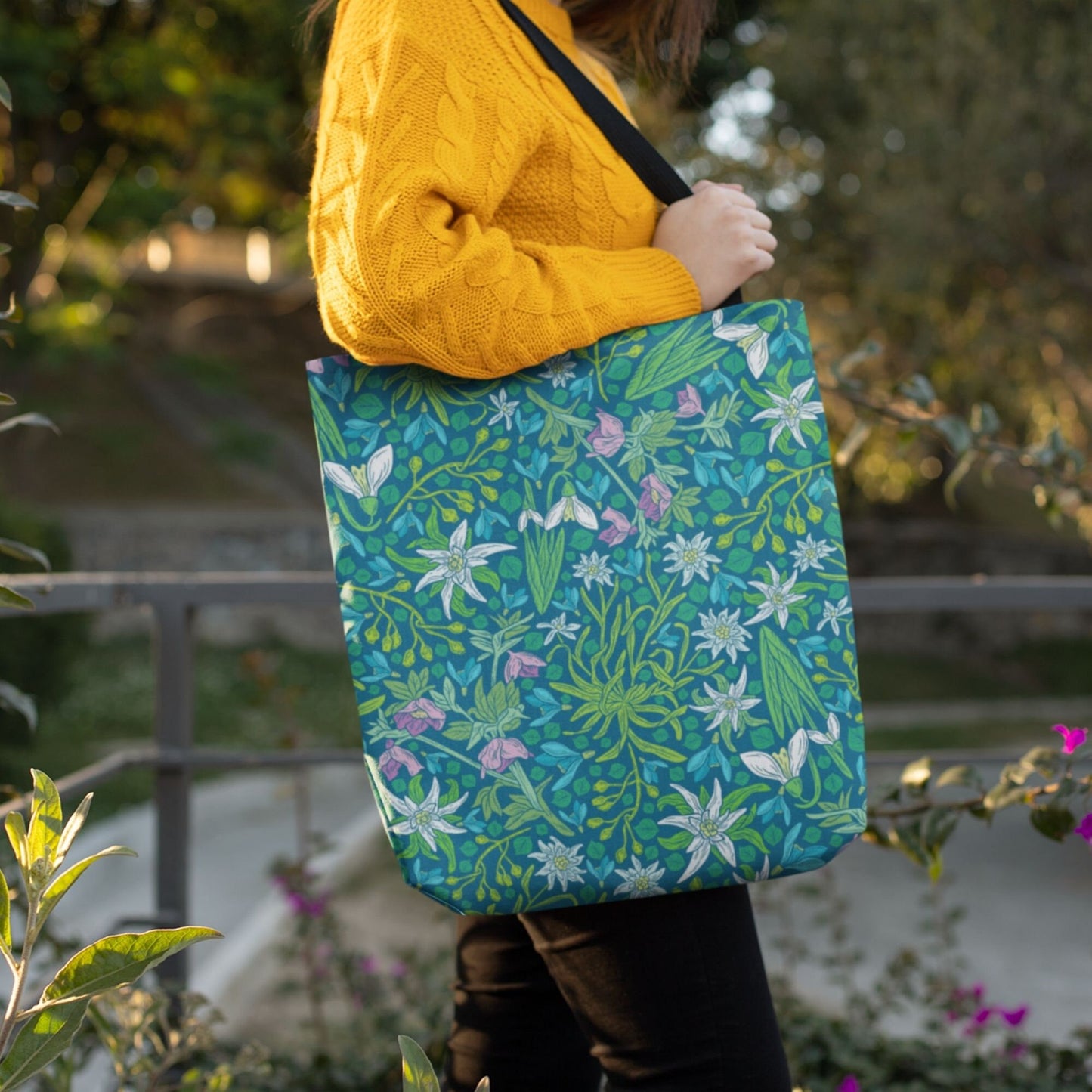vintage Snowdrop Floral TOTE BAG - Sac fourre-tout botanique