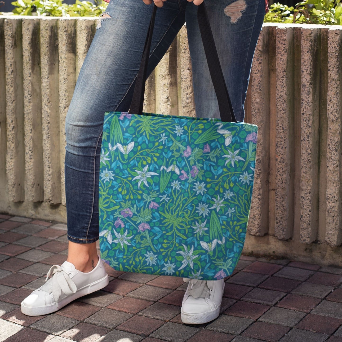 vintage Snowdrop Floral TOTE BAG - Sac fourre-tout botanique