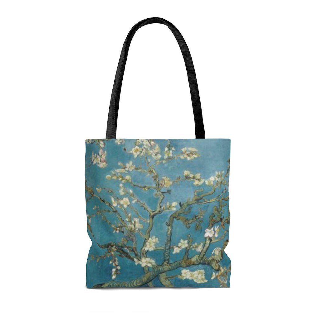 Bleu vert Van Gogh TOTE BAG - Almond Blossom Print - vintage Art Inspired