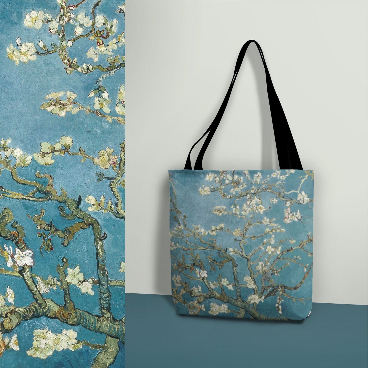 Blue Van Gogh TOTE BAG - Almond Blossom Print - Vintage Art Inspired