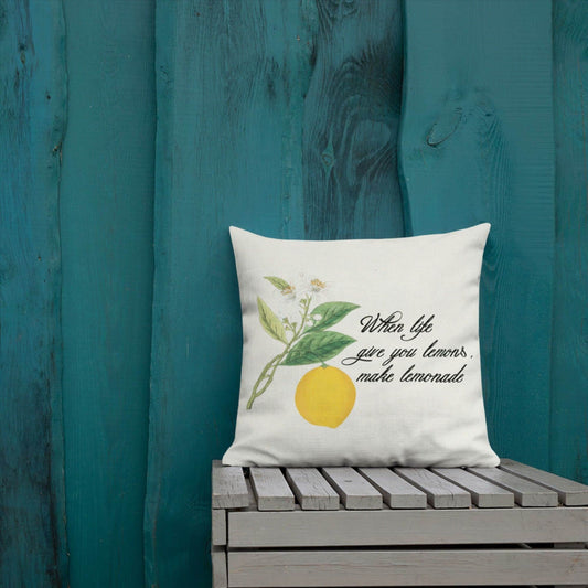 Summer Vintage Hand-Drawn Lemon Quote - PILLOW & COVER