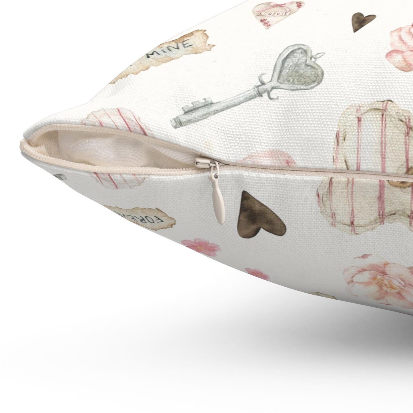 Valentine Coeurs Roses Clés Vintage OREILLER ET COUVERTURE