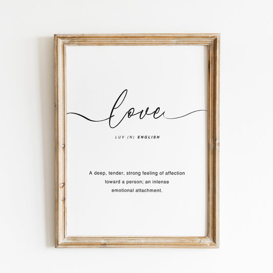 Love definition Print Inspirational Words - Art prints - DIGITAL DOWNLOAD
