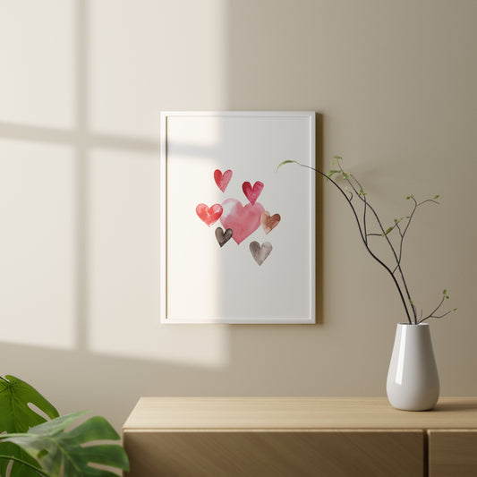 minimal decor with heart valentine wall art by Blue Water Songs