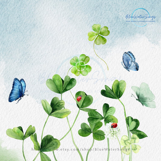 Watercolor Four Leaf Clover Art Print - DIGITAL DOWNLOAD | SPRING23POR25