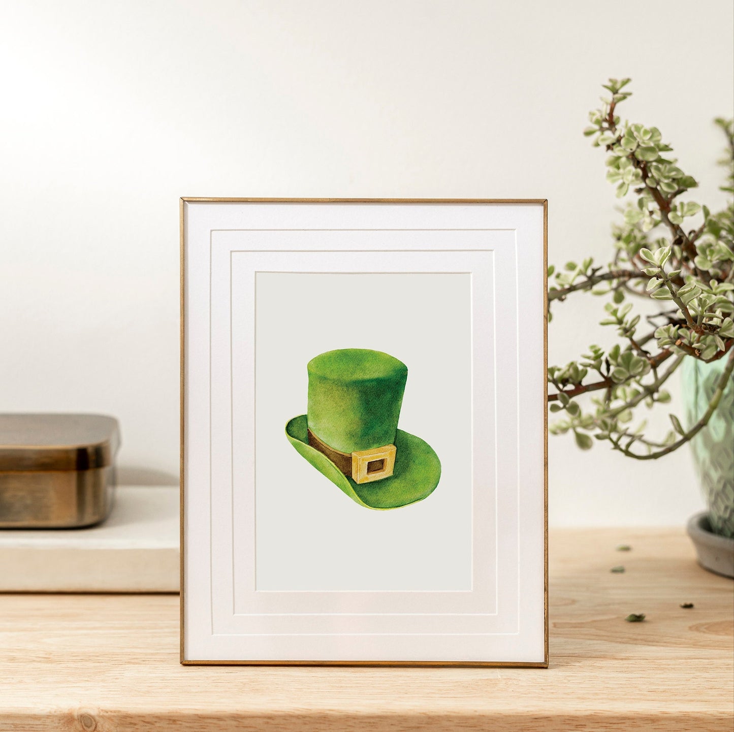 Aquarelle Leprechaun Hat Art Print, TÉLÉCHARGEMENT NUMÉRIQUE | PRINTEMPS23POR28