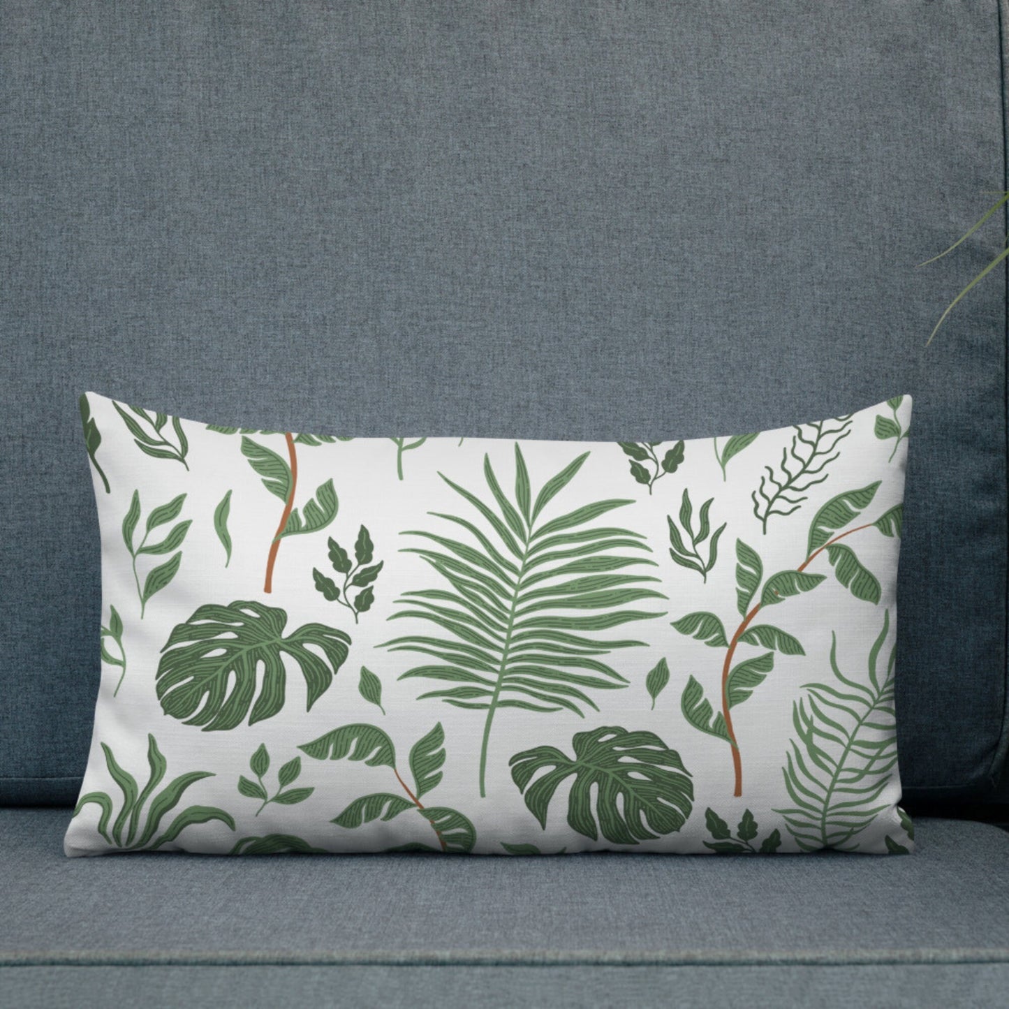 Feuilles de Monstera tropicales OREILLER et COUVERTURE - Accent d’été décoratif botanique