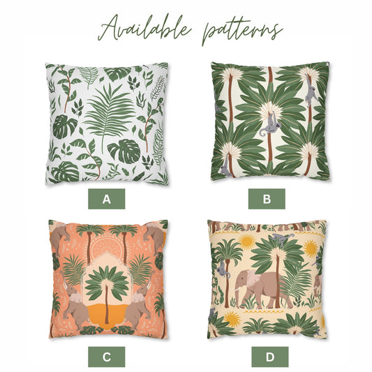 Tropical Monstera Leaves PILLOW & COVER - Botanical Decorative Summer Accent