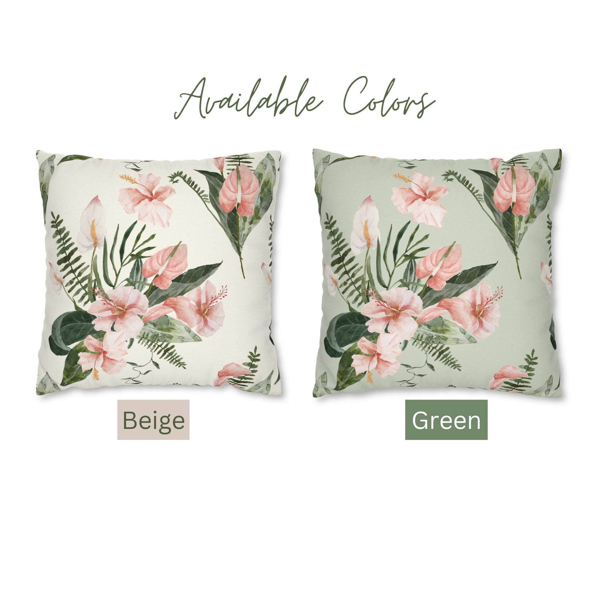 Watercolor Tropical Floral PILLOW & COVER - Summer Coastal Hawaiian