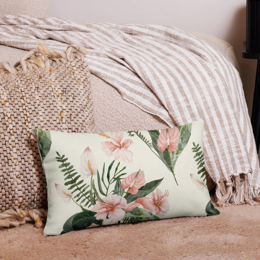 Watercolor Tropical Floral PILLOW & COVER - Summer Coastal Hawaiian